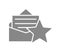 Letter with big stars gray icon. Feedback, email review, add to favorites, customer rating symbol