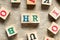 Letter block in word HR & x28;Abbreviation of human resource& x29;