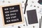 Letter board with motivation text new year, chances, goals, start, results. New year celebration idea