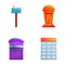 Letter box icons set cartoon vector. Letterbox, postbox, mailbox