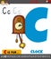 Letter C from alphabet with cartoon clock object