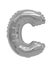 Letter c from a balloon grey, chrome