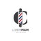 Letter C Barber Pole Logo Design Vector Icon Graphic