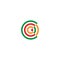 Letter c colorful stripes target dart symbol logo vector