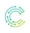Letter C electronic digital logo icon design isolated on white