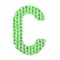 Letter C english alphabet, color green