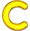 letter c in golden balloon style