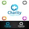 Letter C Helping Hand Charity Foundation Creative Logo for Voluntary Church or Charity Donation