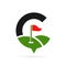 letter c logo for golf club symbol