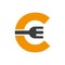 Letter C Restaurant Logo Combined with Fork Icon Vector Template