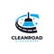 Letter C road cleaning logo vector