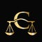 Letter C Scale Attorney Law Logo Design. Initial Pillar, Law firm, Attorney Sign Design On Letter C Concept Template