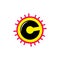 Letter c shine sun design logo