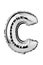 letter C of silver balloon