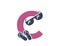 letter c with sunglasses and flip flops. vacation alphabet logo symbol. summer tourism design