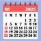 Letter calendar for May 2025. The week begins on Sunday. Time, planning and schedule concept. Flat design. Removable calendar for