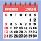 Letter calendar for November 2024. The week begins on Sunday. Time, planning and schedule concept. Flat design. Removable calendar