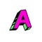 Letter A in cartoon style. Vector. Bright red Latin letter. Bulk forms. Cyrillic, Slavic letter. Russian font