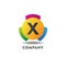 Letter X Cheerful Logo Concept, Colorful Alphabetical Logo Design Template