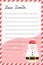 Letter Christmas card design to send message to Santa Claus from Snowman