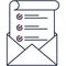 Letter confirmation flat icon vector envelop with paper document and checkmark