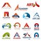 Letter A corporate brand identity icons