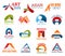 Letter A corporate identity, business icons