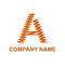 Letter A. Creative logo in orange tones. Vector illustration