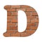 Letter D of the alphabet - Red brick wall background