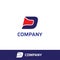 Letter D Alphabetic Company Logo Design Template, Lettermark Logo Concept, Abstract Font