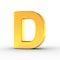 The letter D as a polished golden object with clipping path