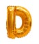 Letter d from a balloon orange