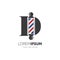 Letter D Barber Pole Logo Design Vector Icon Graphic