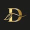 Letter D Beauty Flower Luxury Logo with Creative Concept Elegant, Beauty, Salon, Spa, Fashion and Yoga Sign Vector Template