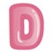 Letter D Bold Alphabet Pink Doodle Drawing Vector Art