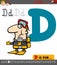 Letter d with cartoon diver