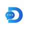 Letter D Chat Communicate Logo Design Concept With Bubble Chat Symbol