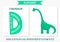 Letter D of childish English alphabet with cute baby dinosaur. Kids font with funny animal for kindergarten and