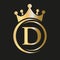 Letter D Crown Logo. Royal Crown Logo for Spa, Yoga, Beauty, Fashion, Star, Elegant, Luxury Sign