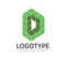 Letter D cube figure logo icon design template elements