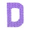 Letter D english alphabet, color purple