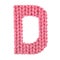 Letter D english alphabet, color red