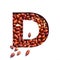 Letter D of English alphabet made of natural peanuts and paper cut isolated on white. Typeface of nuts. Healthy vitamins