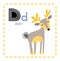 Letter D. Funny Alphabet for young children. Learning English for kids concept with a font in black capital letters in