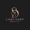 Letter D Lady Chef, Initial Beauty Cook Logo Design Vector