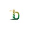 Letter D with lighthouse icon logo design template