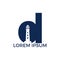 Letter D Lighthouse vector logo design.