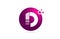 letter D logo alphabet sphere for company logo icon design in pink and white