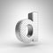 Letter D lowercase on white background. Aluminium 3D letter with checkered plate texture