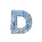 Letter D made from plastic bottles. Plastic recycling font. 3D Rendering